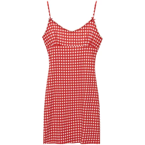 Pull&Bear Ljetna haljina crvena / bijela