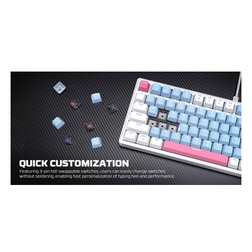 Fantech tastatura mehanička gaming MK612 atom x83 ame bela (rosie switch) Slike