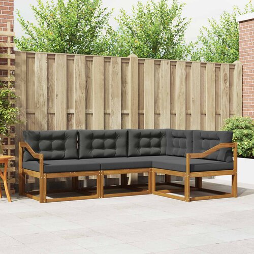  Set vanjskih sofa 4 kom. Prirodna i antracit Smeđa 245,5 x 166,5 x 73 cm Slike