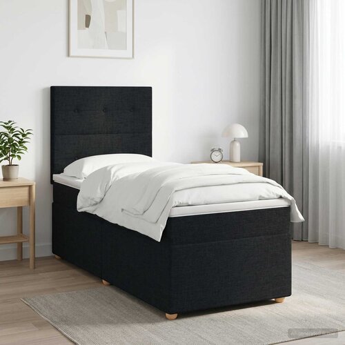  Boxspring krevet s madracem Crna 100 x 200 cm Tkanina Cene