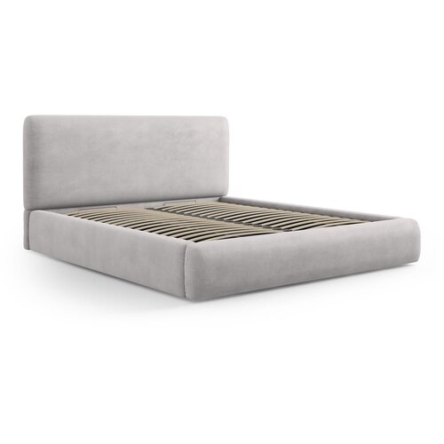 Cosmopolitan Design Svijetlo sivi tapecirani bračni krevet s prostorom za odlaganje s podnicom 180x200 cm Colonel &ndash; Cijene