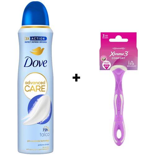 Dove dezodorans u spreju Talco 150ml + Brijač Cene