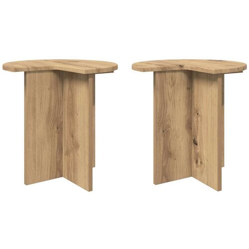  Bocni stol 2 pcs Hrast artisan Ø 39 x 38 cm Konstruirano drvo - Hrast artisan 2 Cene