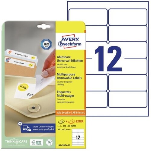  Etikete zweckform l4743rev 99,1x42,3mm odstranljive 1/25 ZWECKFORM1 Cene