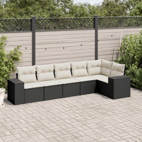  6-dijelni set vrtnih sofa s jastucima crni od poliratana Cijene