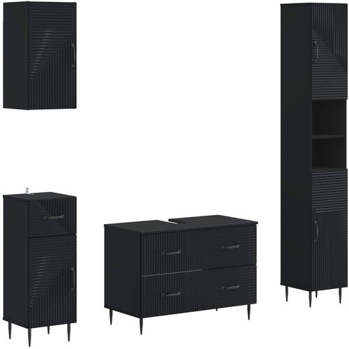  Set kupaonskih ormara od 4 dijela HAARLEM Crna Cijene