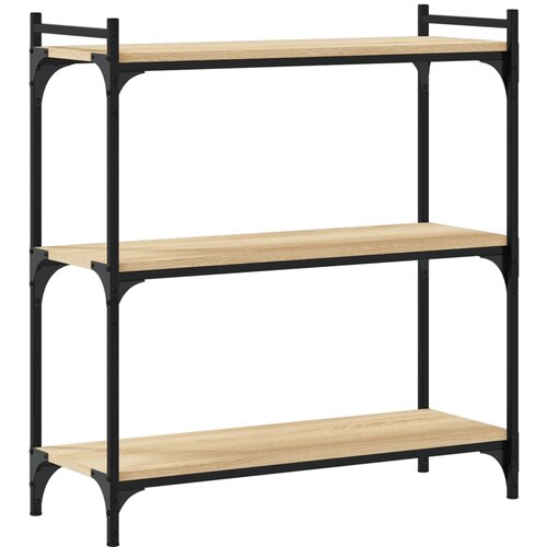 Maison Chic Knjižna omara - Knjižni regal 3-nadstropna sonoma hrast 80x30x86 cm inž. les, (21725764) Cene