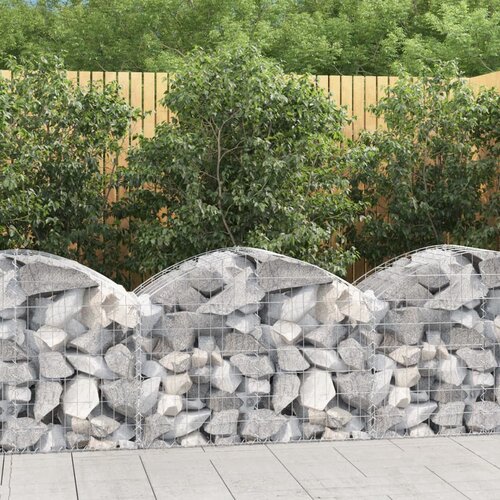 vidaXL Obokana gabionska košara 100x50x60/80 cm pocinkano železo Cene