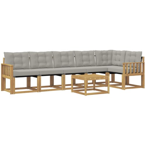 vidaXL Zunanja garnitura za sedenje 7 pcs Bela in svetlo siva, (5000281423) Cene