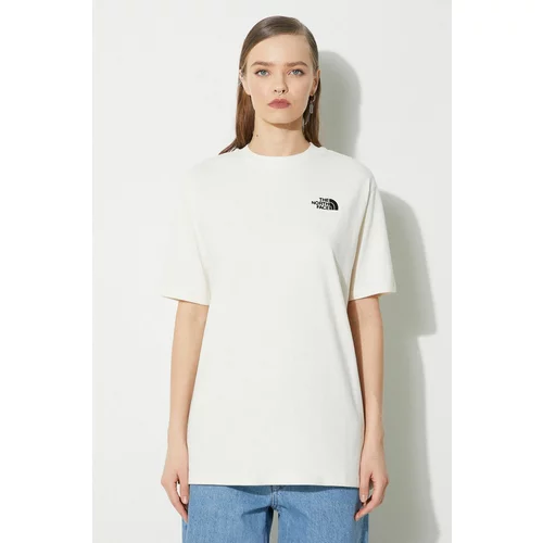 The North Face Bombažna kratka majica W S/S Essential Oversize Tee ženska, bež barva, NF0A87NQQLI1