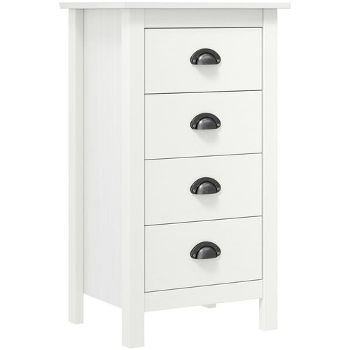 vidaXL Komoda Hill Range bela 46x35x80 cm trdna borovina Cene