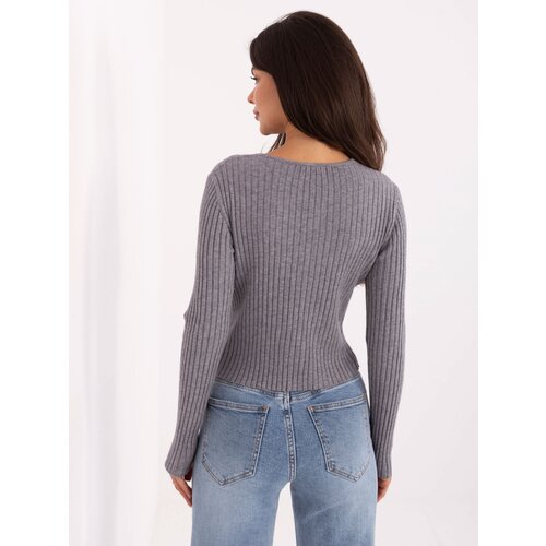 Passione moda Sweater-PM-SW-R1639.27-grey Slike