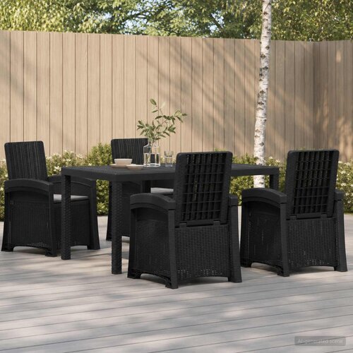  Vrtni set za objed 5 kom. Antracit PP 150 cm Cijene