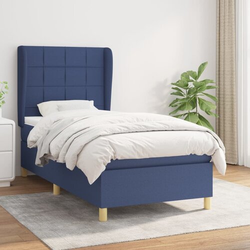  The Living Store Box spring postelja z vzmetnico modra 80x200 cm blago - Box Spring Postelja, (21500752) Slike