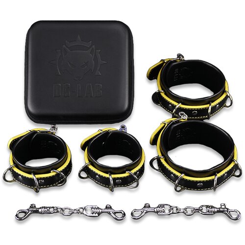 Dungeon Lab Hunter Restraints Set Black/Yellow Cene