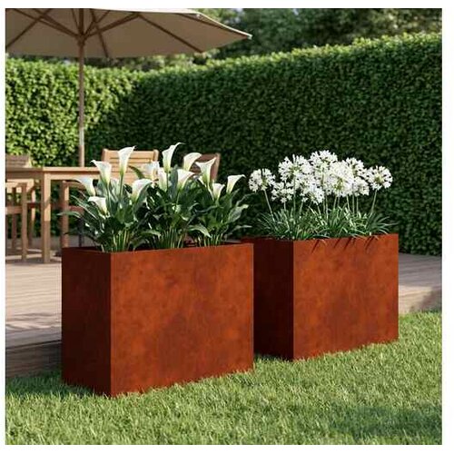 vidaXL Vrtna saksija 2 kom. Rđa 60 x 30 x 40 cm Otporni čelik - Otporni čelik 60 x 30 x 40 cm 2 Cijene