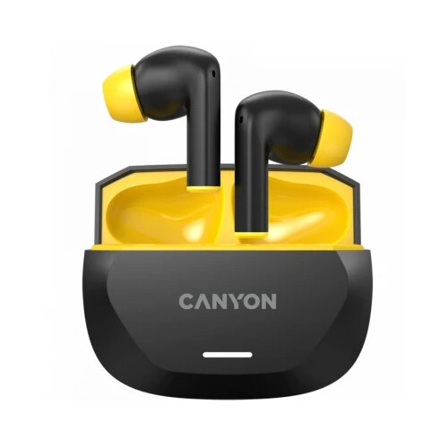 Canyon headset hexagon 7 tws anc+enc wireless charge black yellow Cene