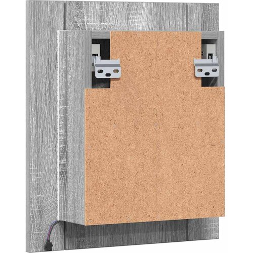  LED kupaonski ormarić s ogledalom boja hrasta 40x12x45cm drveni Siva Slike