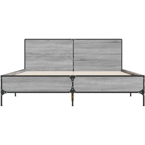  Okvir za krevet boja hrasta 150x200cm konstruirano drvo i metal Slike