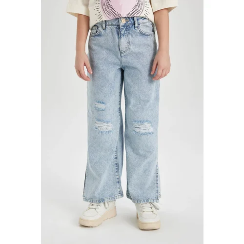 Defacto Girls Wide Leg Ripped Detail Wide Leg Jeans