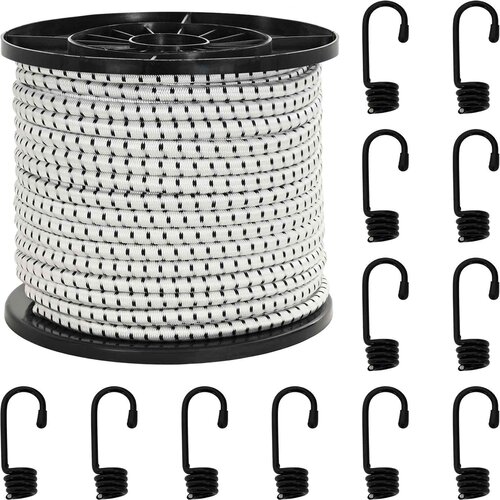  Bungee užadi s kukama 10 mm Crna i bijela PP i guma Cijene