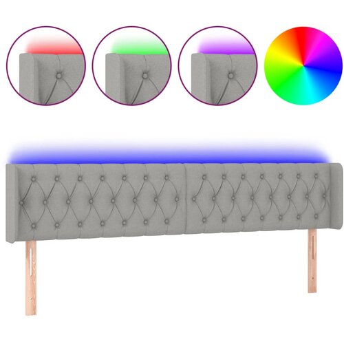 Maison Chic led posteljno vzglavje - vzglavna omarica - nočna omarica svetlo sivo 183x16x78/88 cm blago, (21710673) Cene
