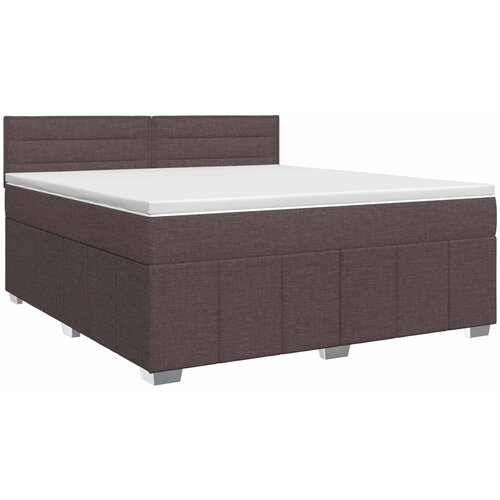  Boxspring krevet s madracem Tamno smeđa 180 x 200 cm Tkanina 202 x 183.5 x 88 cm Slike