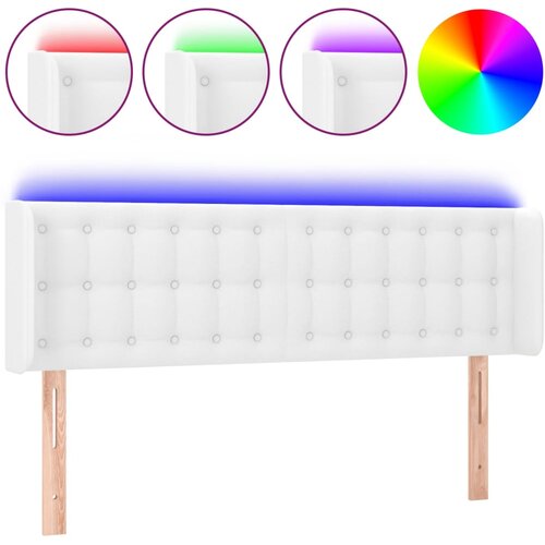 Maison Chic LED Posteljno vzglavje - Vzglavna omarica - Nočna omarica belo 147x16x78/88 cm umetno usnje, (21708404) Cene