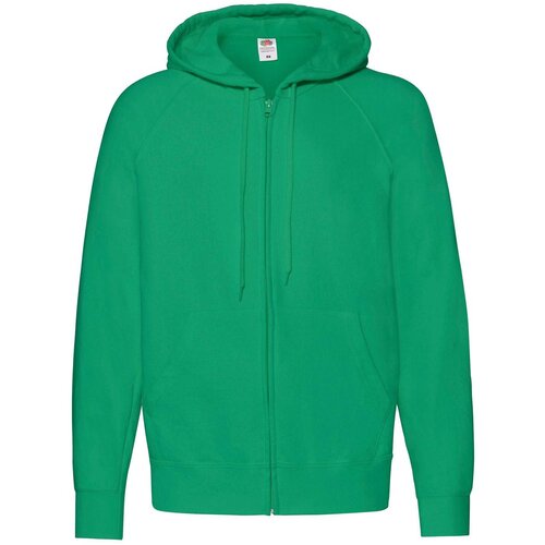 Fruit Of The Loom Green Men's Hoodie Lightweight Zip Thru Hooded Sweat Cene