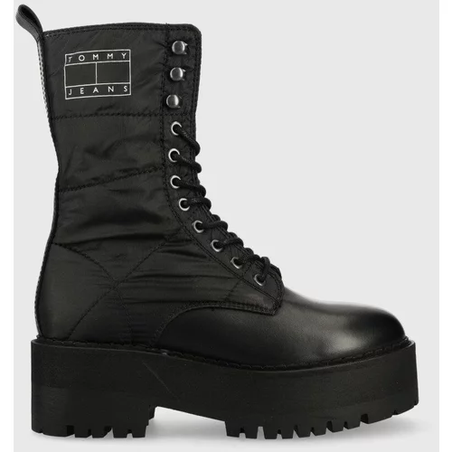 Tommy Jeans Čizme za žene, boja: crna, s platformom