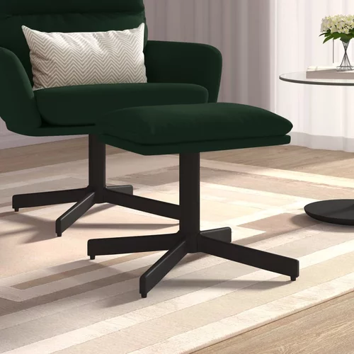 vidaXL stolček za noge temno zelen 60x60x39 cm žamet