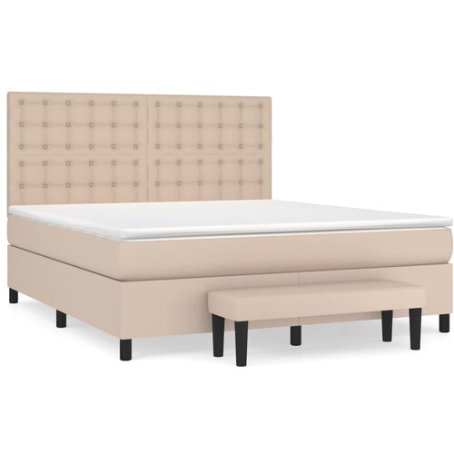 vidaXL Krevet s oprugama i madrac cappuccino 160x200cm od umjetne kože Cijene