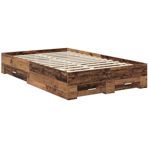  Okvir za krevet Staro drvo 120 x 190 cm Konstruirano drvo Slike