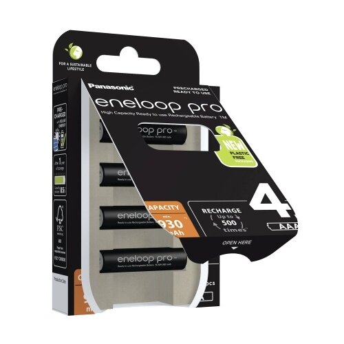 Panasonic 1x4 Panasonic Pro Micro 930mAh AAA Ni-MH BK-4HCDE/4BE Slike