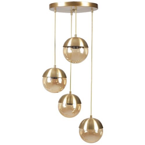 Opviq Küre 4 Lü tepsili eskitme bal Camlı Sarkıt gold chandelier Cene