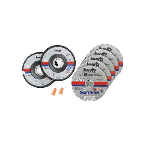 Einhell by KWB metalni set 125mm reznih ploča 125 mm u kutiji + čepići za u&amp;scaron;i &amp;ndash; 7 delova 49712052 Slike
