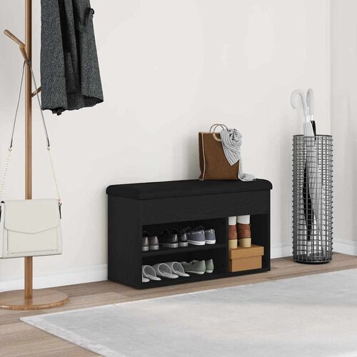  Klupa za cipele Crna 80 x 30 x 45 cm Konstruirano drvo Cijene