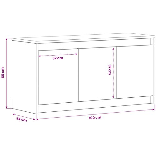  TV ormar 100 x 34 x 50 cm Hrast artisan Konstruirano drvo - Hrast artisan Slike