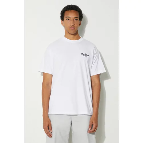 Carhartt WIP Pamučna majica Friendship za muškarce, boja: bijela, s tiskom, I033641.00AXX