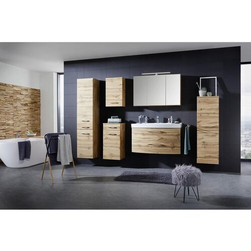 Premium Living omara z ogledalom florida, barva hrasta, led Slike