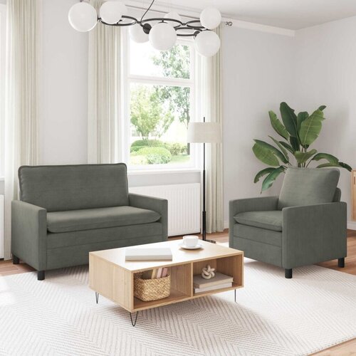  Set sofe 2 kom. Svjetlosiva Tkanina - Svjetlosiva 1-sjedalo (60 cm) +2-sjedalo (110 cm) Cijene