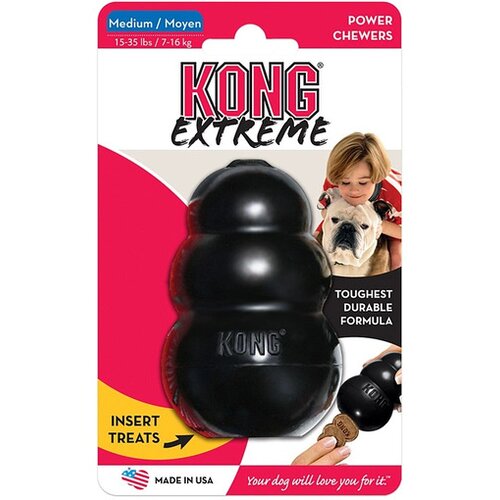 Kong gumijasta igrača za pse Extreme, naravni kavčuk, 5,6 x 8,5 cm, črna Slike