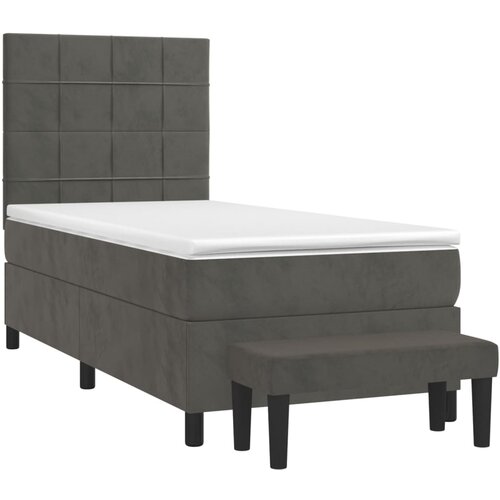 Box spring krevet s madracem tamnosivi 90x200 cm bar&amp;scaron;unasti Slike