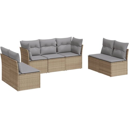  7-dijelni set vrtnih sofa od poliratana s jastucima bež 62 x 62 x 69 cm Slike