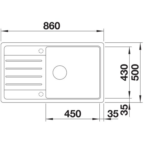 Blanco legra xl 6 s crna - 860x500/190 mm Slike