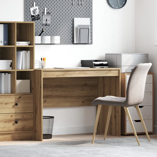 VidaXL Pisalna Miza Umetni hrast MDF 100 x 50 x 76 cm Preprosta Slike