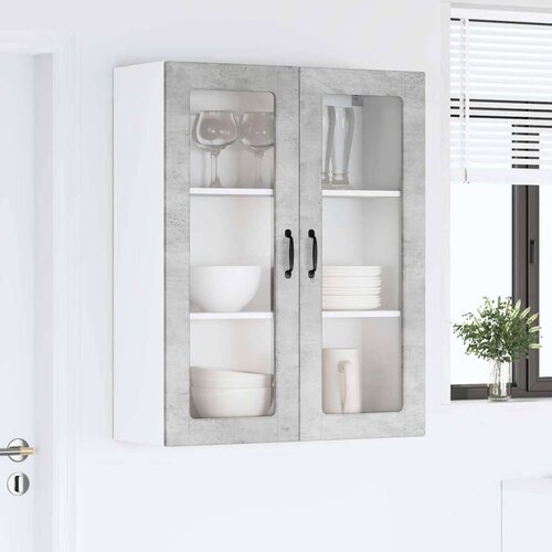 VidaXL zidni kuhinjski ormarić zidne betonski sivi 80 x 31 x 100 cm Slike