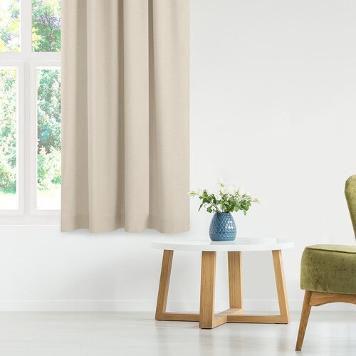  Curtain CARMENA color creamy style classic golden gold metal eyelets braid 140x270 HOMEDE Slike