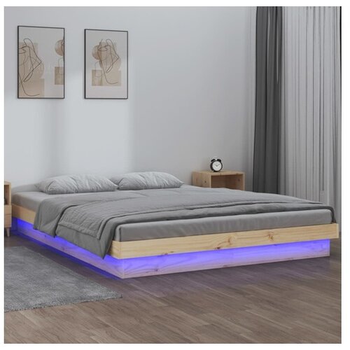  LED posteljni okvir 135x190 cm 4FT6 trles Cene