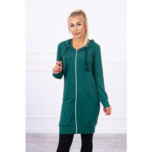 Kesi Dress with hood and hood in dark green color Slike